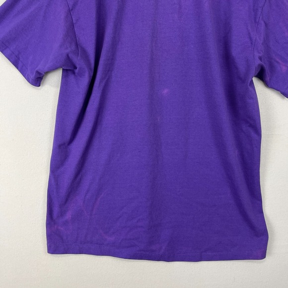 VINTAGE 80s Graphic Shirt Sz Large Purple St Thomas Single Stitch Fade Hanes Tag - Picture 9 of 10